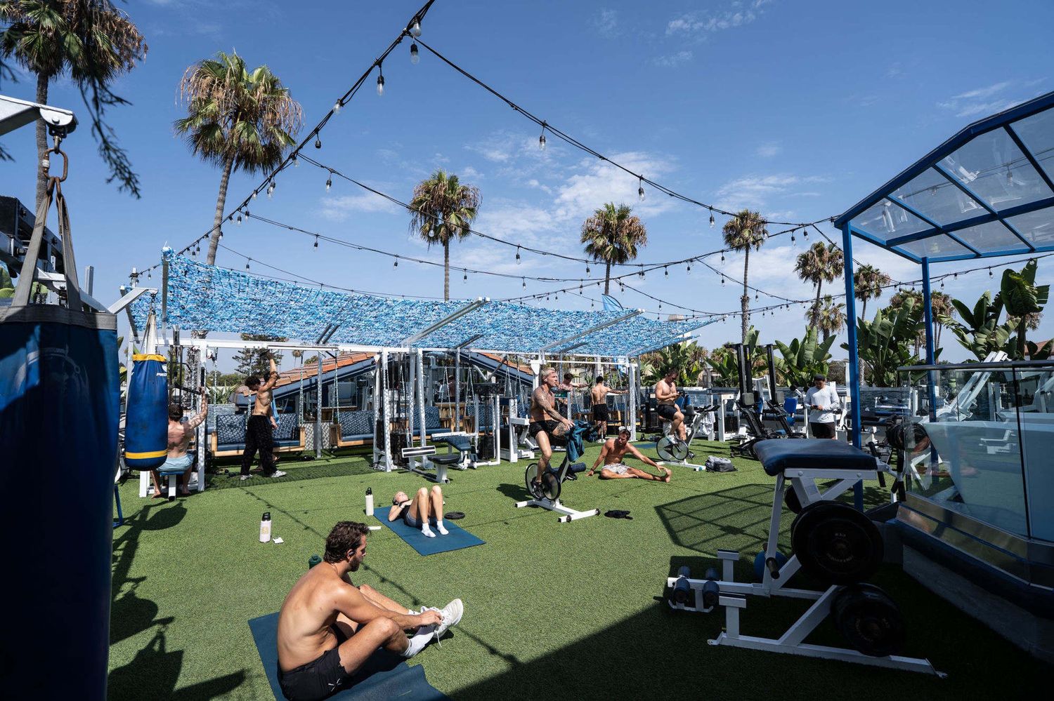 Rooftop open-air gym deck