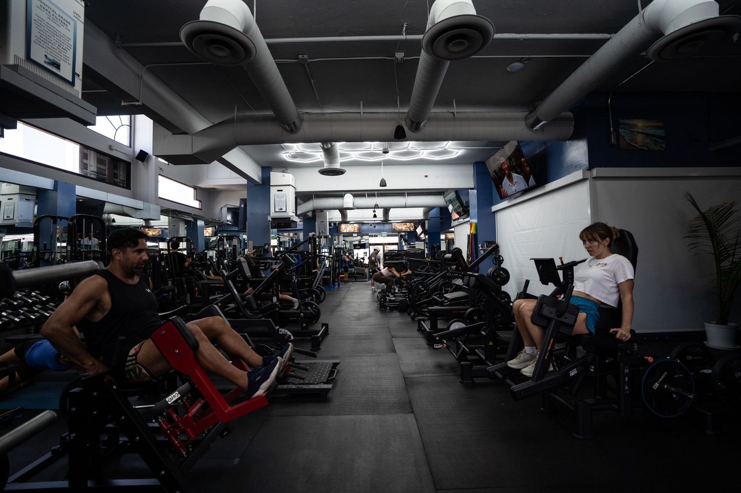 Leg press and selectorized machines