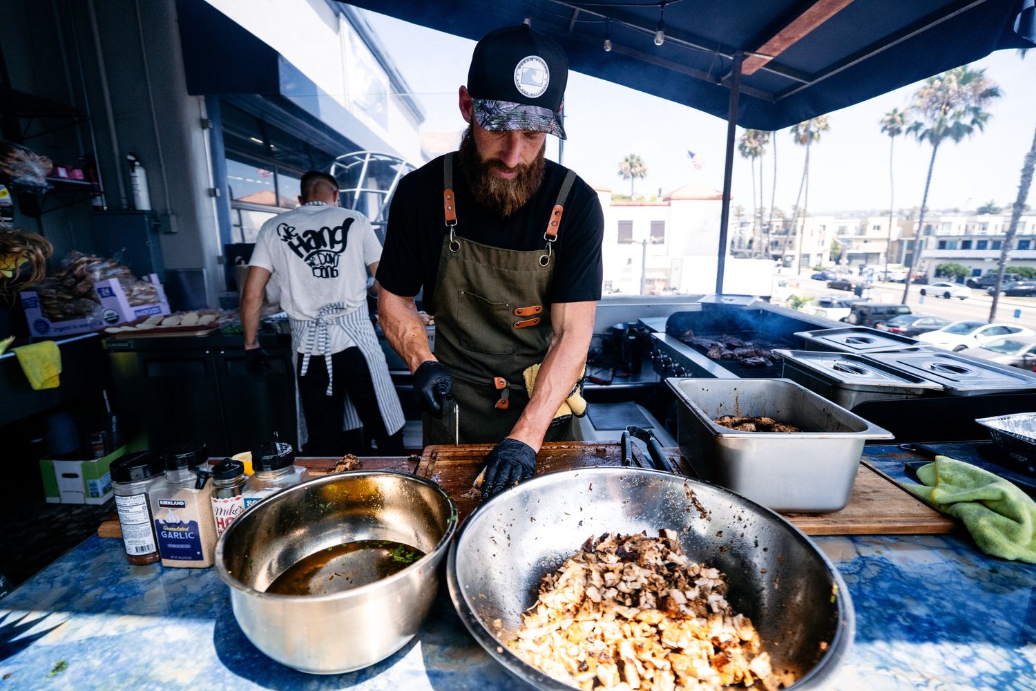 Rooftop BBQ grilling